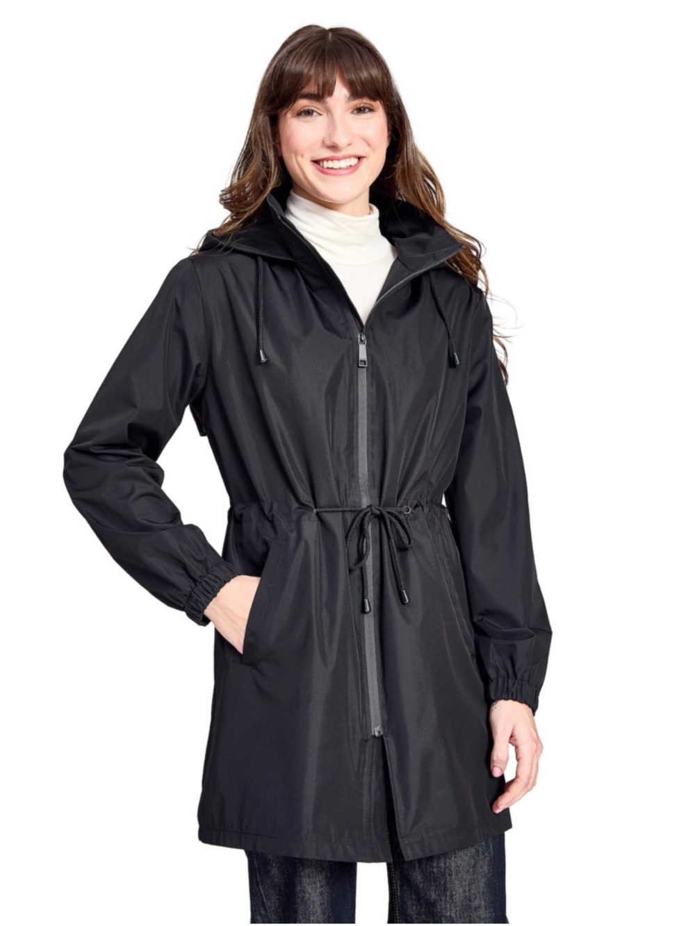 Nine West Raincoat Rain Coat Black - S